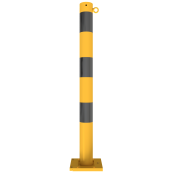 Barrier posts | detachable, removable | yellow / black |  76 mm | with 1 eyelet